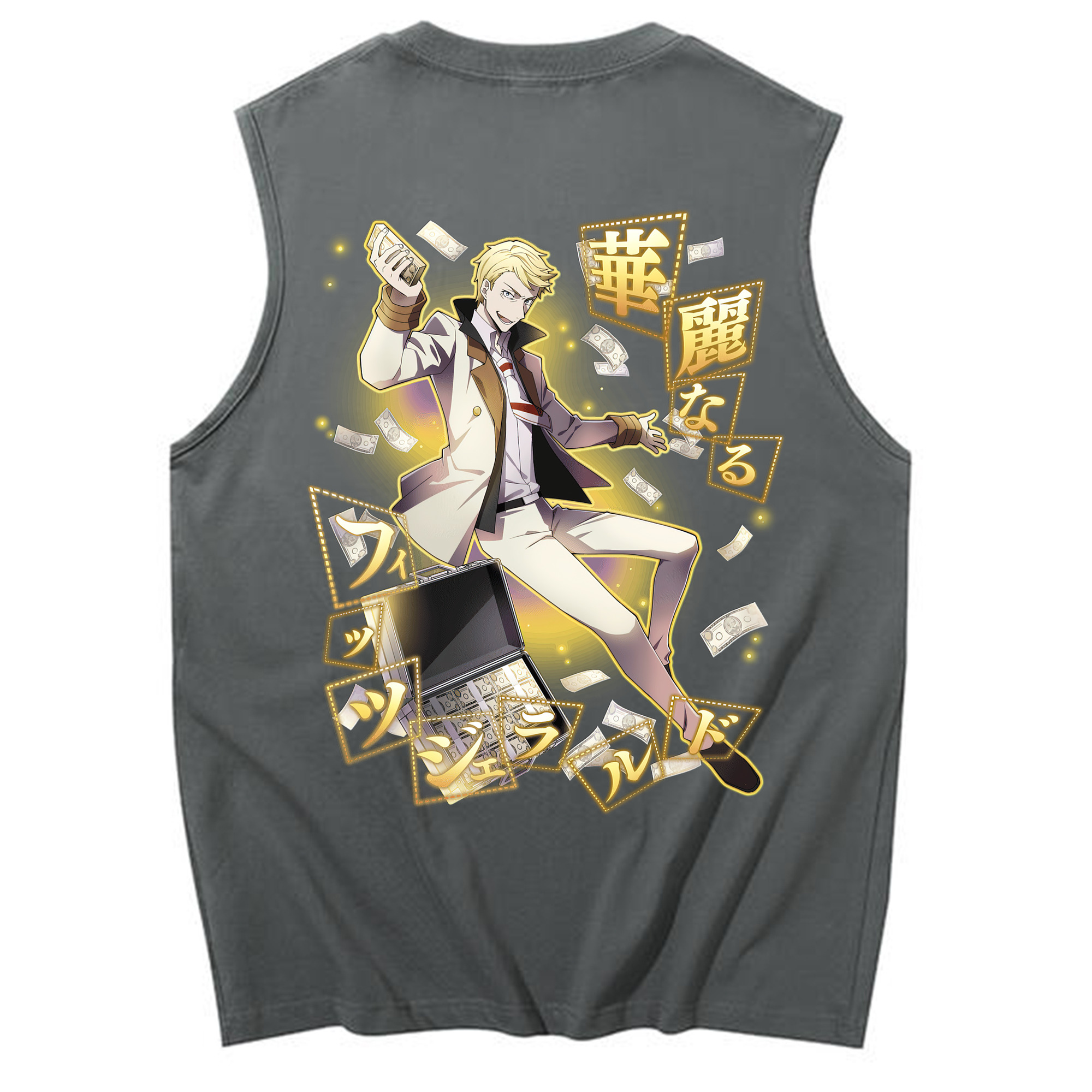 （画像用） 文豪ストレイドッグス Bungo Stray Dogs コットン100％タンクトップ（背面プリント）